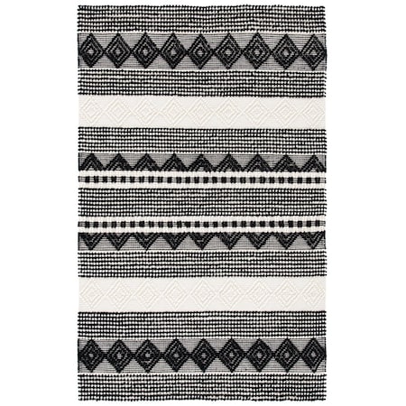 Safavieh 4 x 6 ft. Natura Global & Contemporary Rectangle Rug, Black & Ivory NAT102Z-4